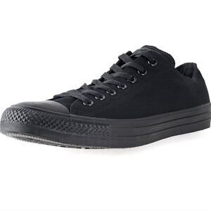 CONVERSE CHUCK TAYLOR ALL STAR LOW TOP ALL BLACK,  UNISEX SZ W 7, M 5